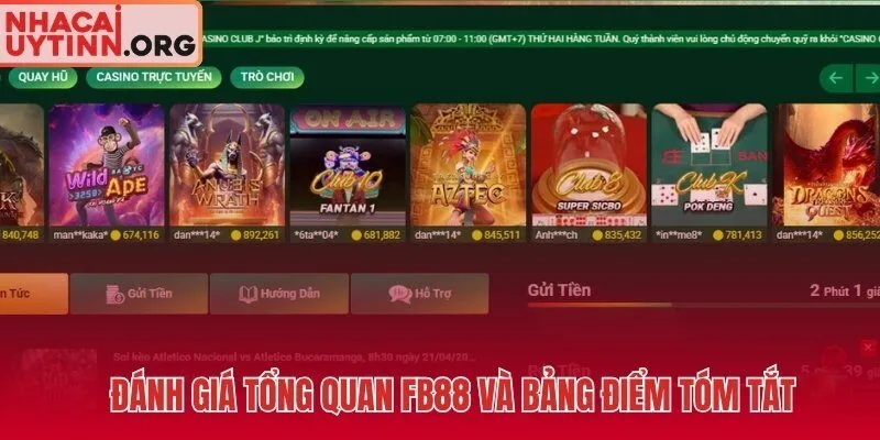 FB88 và bảng điểm thực đo từ dữ liệu Nhà Cái Uy Tín